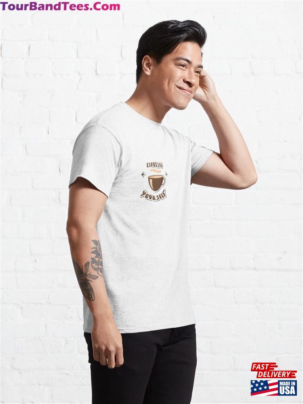 Espresso Yourself Coffee Cup Vector Design Classic T-Shirt Unisex 29Uf097270 – Utopia Fashion