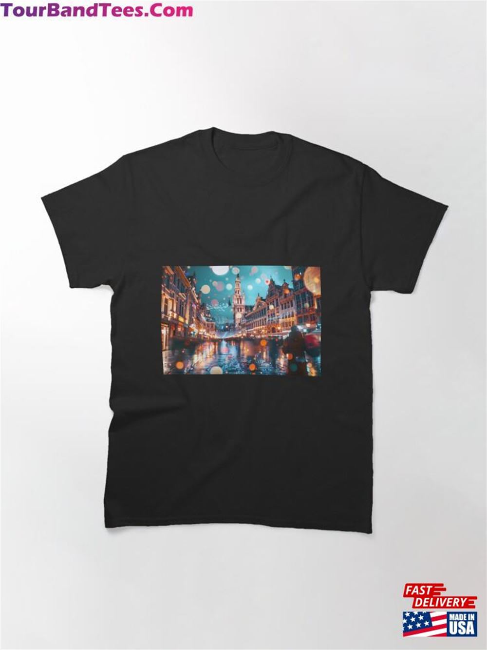 Ethereal Brussels Holographic Cityscape Classic T-Shirt Sweatshirt 29Uf117356 – Utopia Fashion