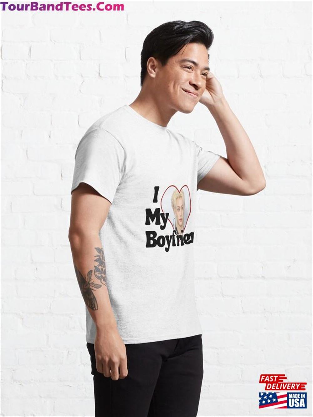 Felix I Love My Boyfriend Sticker Classic T-Shirt Unisex 29Uf111879 – Utopia Fashion