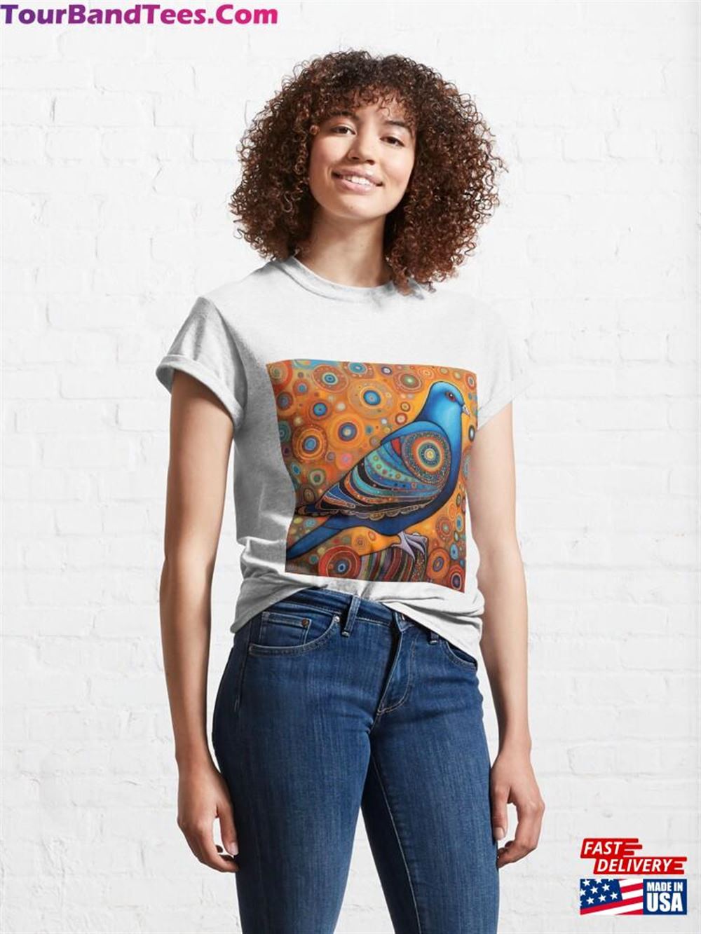 Folk Art Pigeon Classic T-Shirt Sweatshirt 29Uf111891 – Utopia Fashion