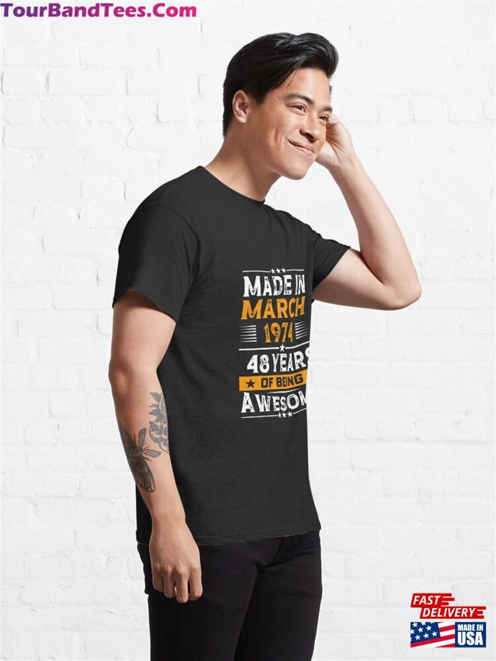 Funny Birthday Quote Made In March Years Of Being Awesome T-Shirt Classic 29Uf096825 – Utopia Fashion