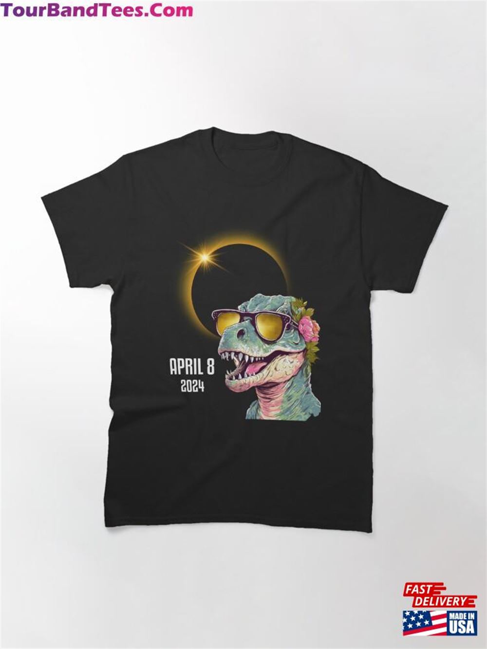 Funny Dinosaur T Rex Total Solar Eclipse April Classic T-Shirt Sweatshirt 29Uf116682 – Utopia Fashion