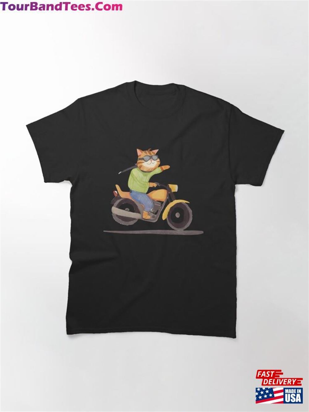 Ginger Cat On A Motorbike Art Classic T-Shirt Sweatshirt 29Uf116392 – Utopia Fashion