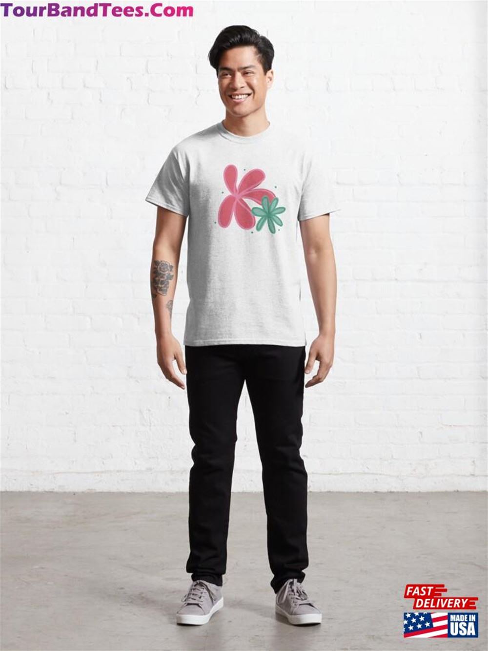 Groovy Flowers Classic T-Shirt Unisex 29Uf106966 – Utopia Fashion