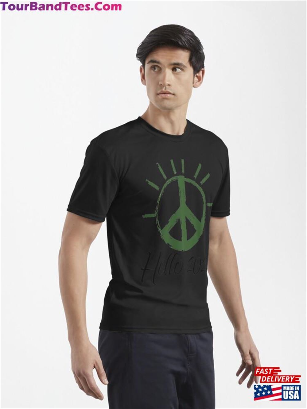 Hello And The Symbol Of Peace Active T-Shirt Classic 29Uf096714 – Utopia Fashion