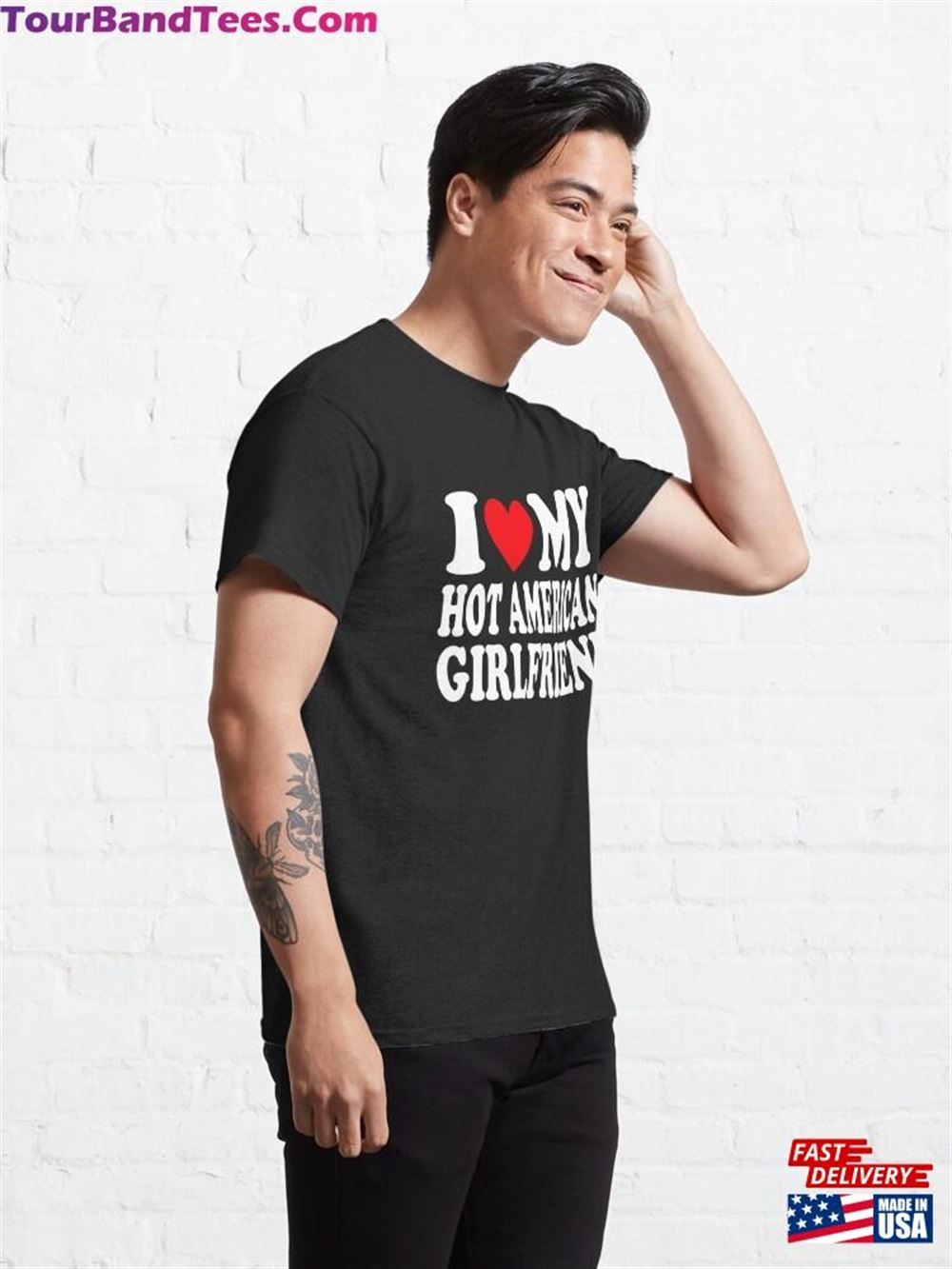 I Love My Hot American Girlfriend Heart Gf Classic T-Shirt Unisex 29Uf110949 – Utopia Fashion