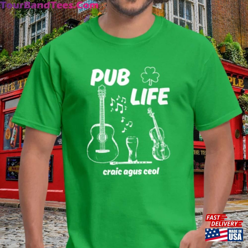 Irish Pub Life Craic Agus Ceol T-Shirt Drinking Team Musicians Guitar And Fiddle Shirt Unisex Sweatshirt 29Uf096152 – Utopia Fashion