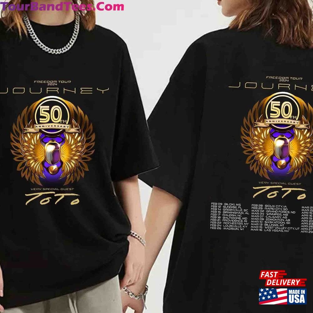 Journey Freedom Tour Shirt With Toto Concert Band Fan T-Shirt Hoodie 29Uf097497 – Utopia Fashion