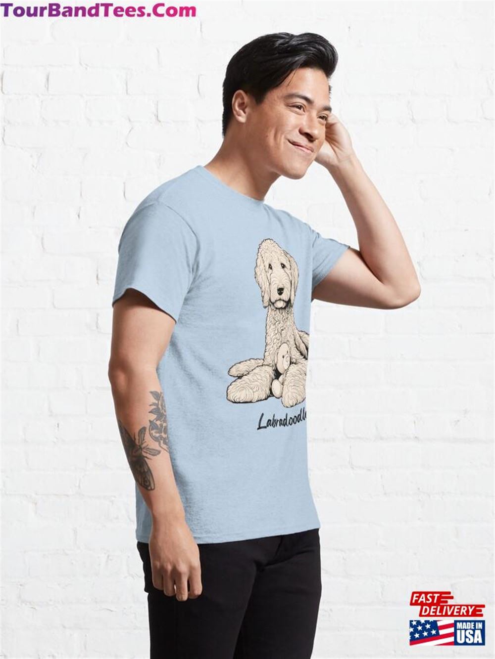 Line Drawing Labradoodle Classic T-Shirt Unisex 29Uf117420 – Utopia Fashion