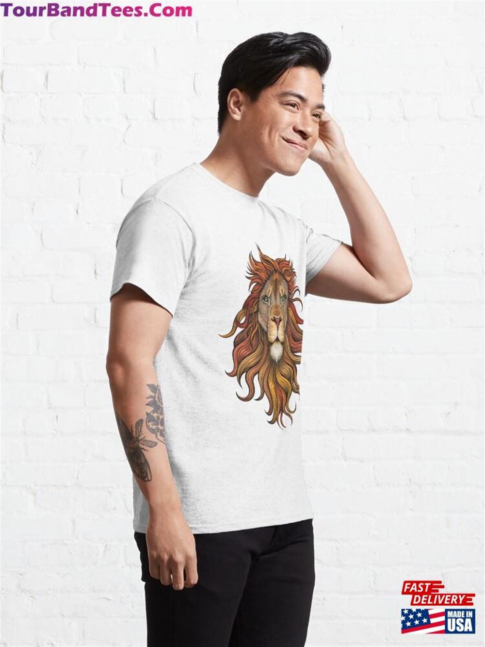 Lion Illustration Classic T-Shirt 29Uf106285 – Utopia Fashion