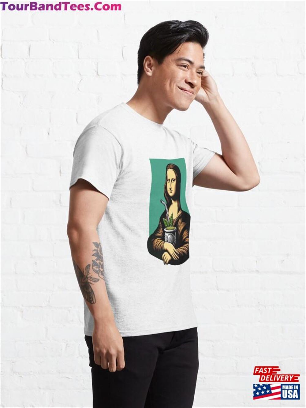 Mona Lisa With Yerba Mate Classic T-Shirt Unisex Sweatshirt 29Uf106825 – Utopia Fashion