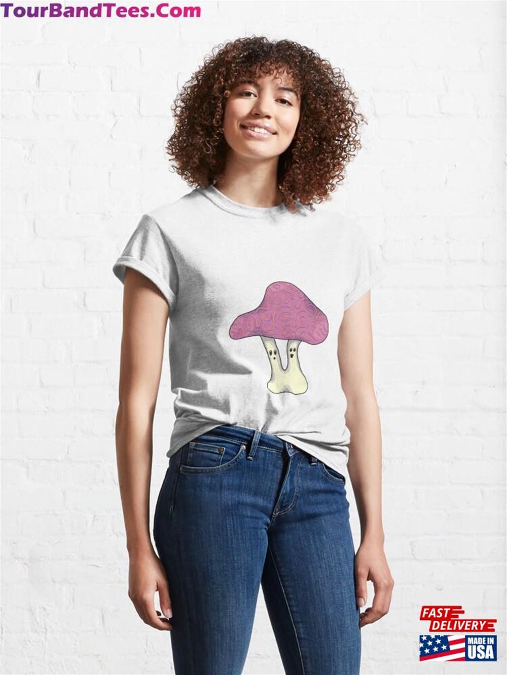 Mushroom Twins With Doodle Pattern Classic T-Shirt Sweatshirt 29Uf111830 – Utopia Fashion