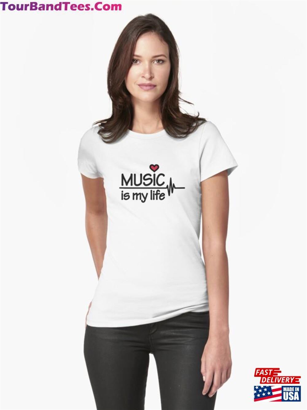 Music Is My Life Heart Fitted T-Shirt Hoodie 29Uf106465 – Utopia Fashion