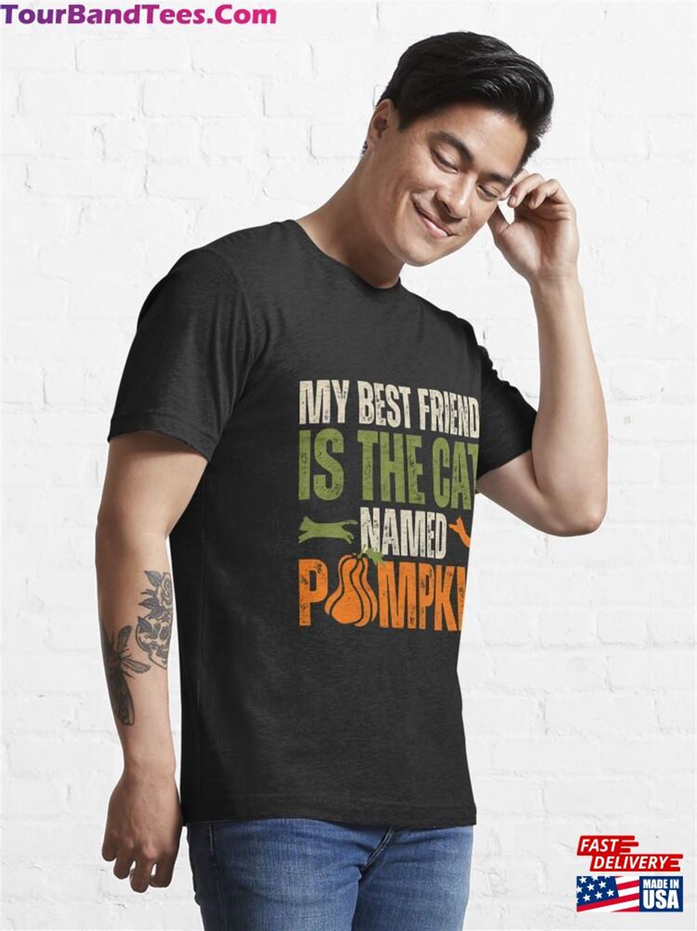 My Best Friend Is A Cat Named Pumpkin Essential T-Shirt Hoodie Sweatshirt 29Uf106545 – Utopia Fashion