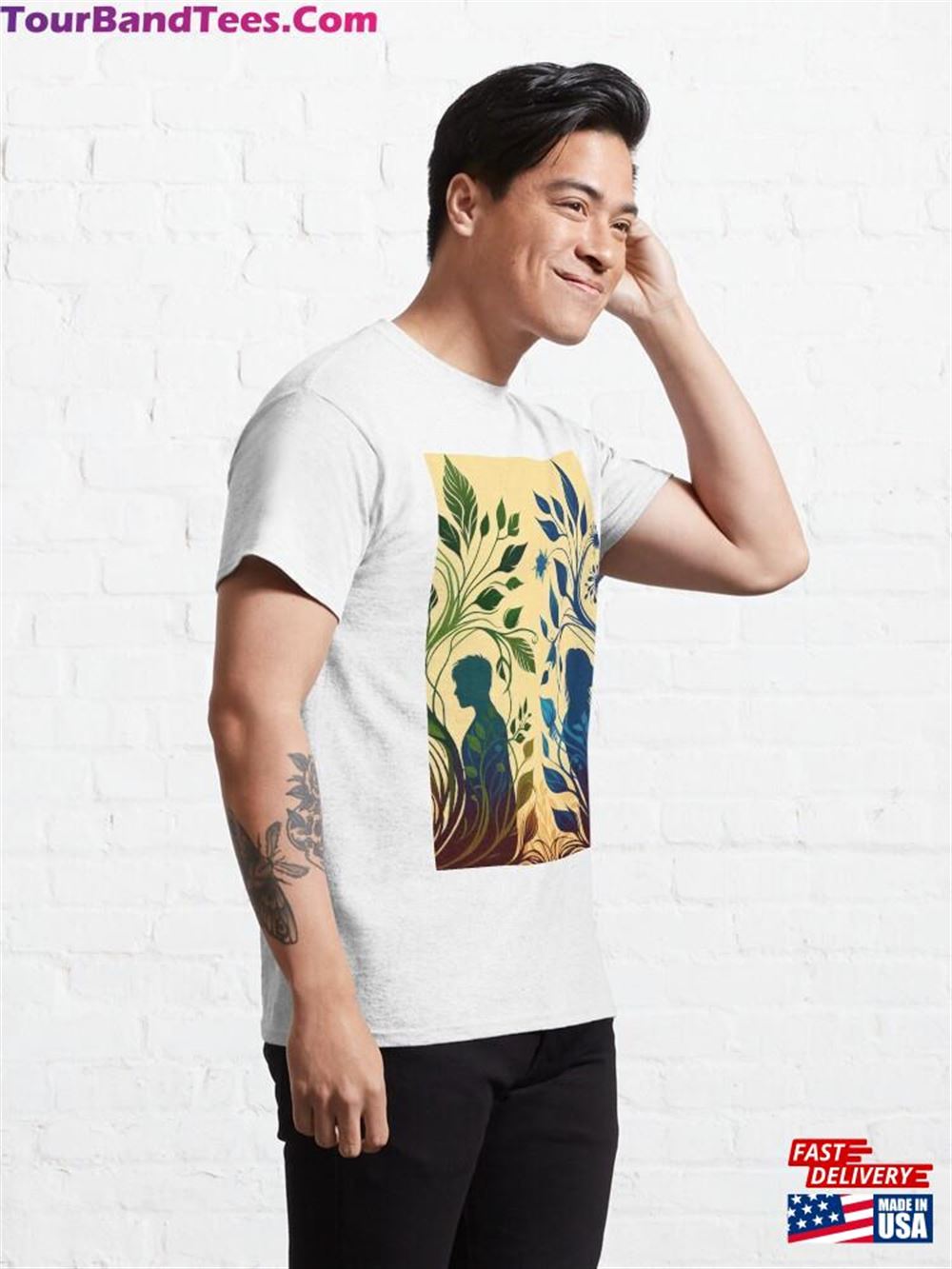 Nature’S Silhouette Harmonious Blending Of Human And Flora Classic T-Shirt Sweatshirt 29Uf106544 – Utopia Fashion