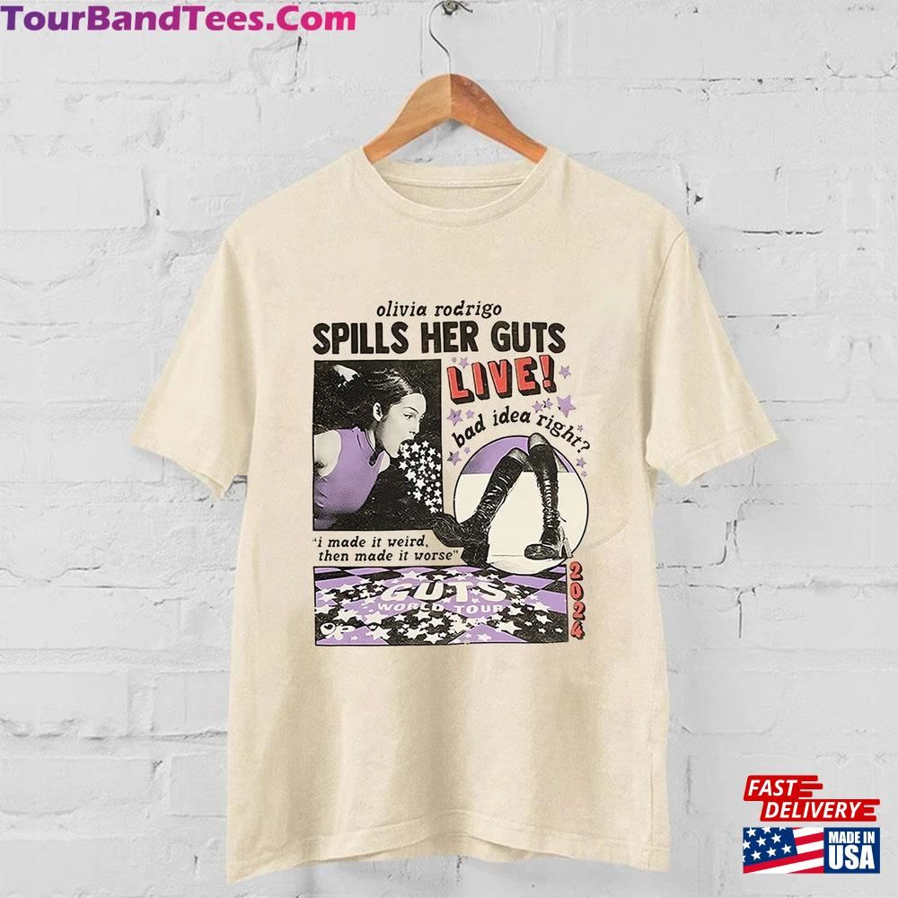 Olivia Rodrigo Spills Her Guts Shirt Tour Bad Idea Right Unisex T-Shirt 29Uf112435 – Utopia Fashion