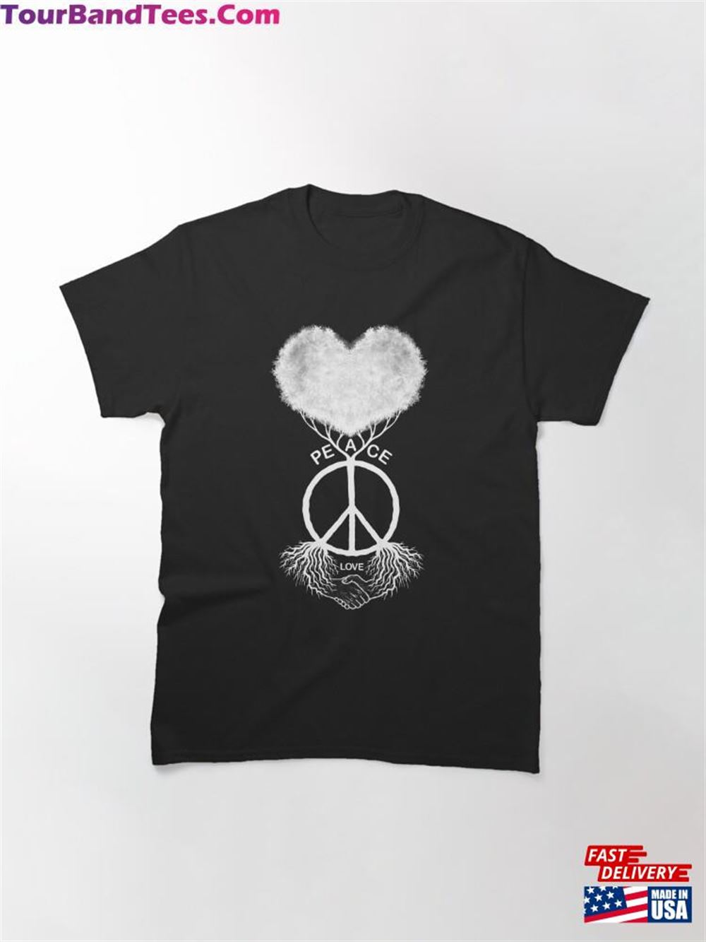 Peace Symbol With Olive Tree Transparent Drawing Classic T-Shirt Unisex 29Uf106601 – Utopia Fashion