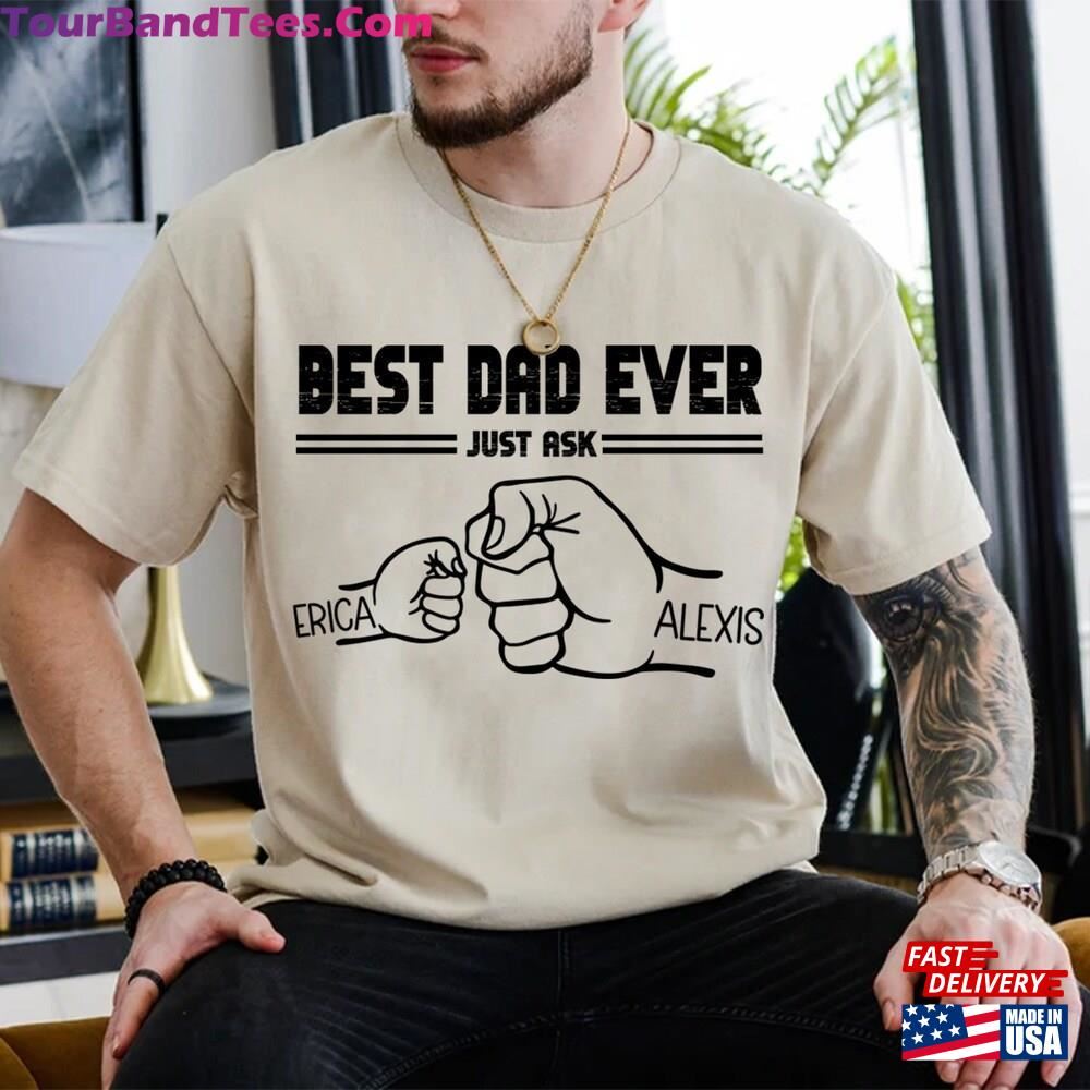 Personalized Dad Fist Bump T-Shirt With Kids Name Grandpa Gift Hoodie Sweatshirt 29Uf092898 – Utopia Fashion