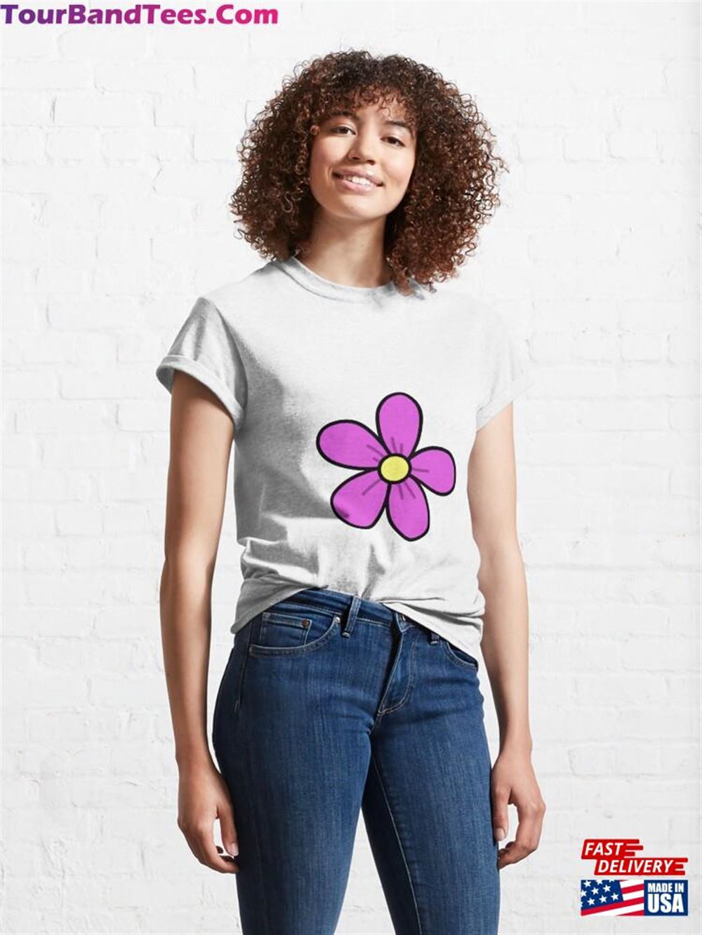 Pink Flower Classic T-Shirt Unisex 29Uf097744 – Utopia Fashion