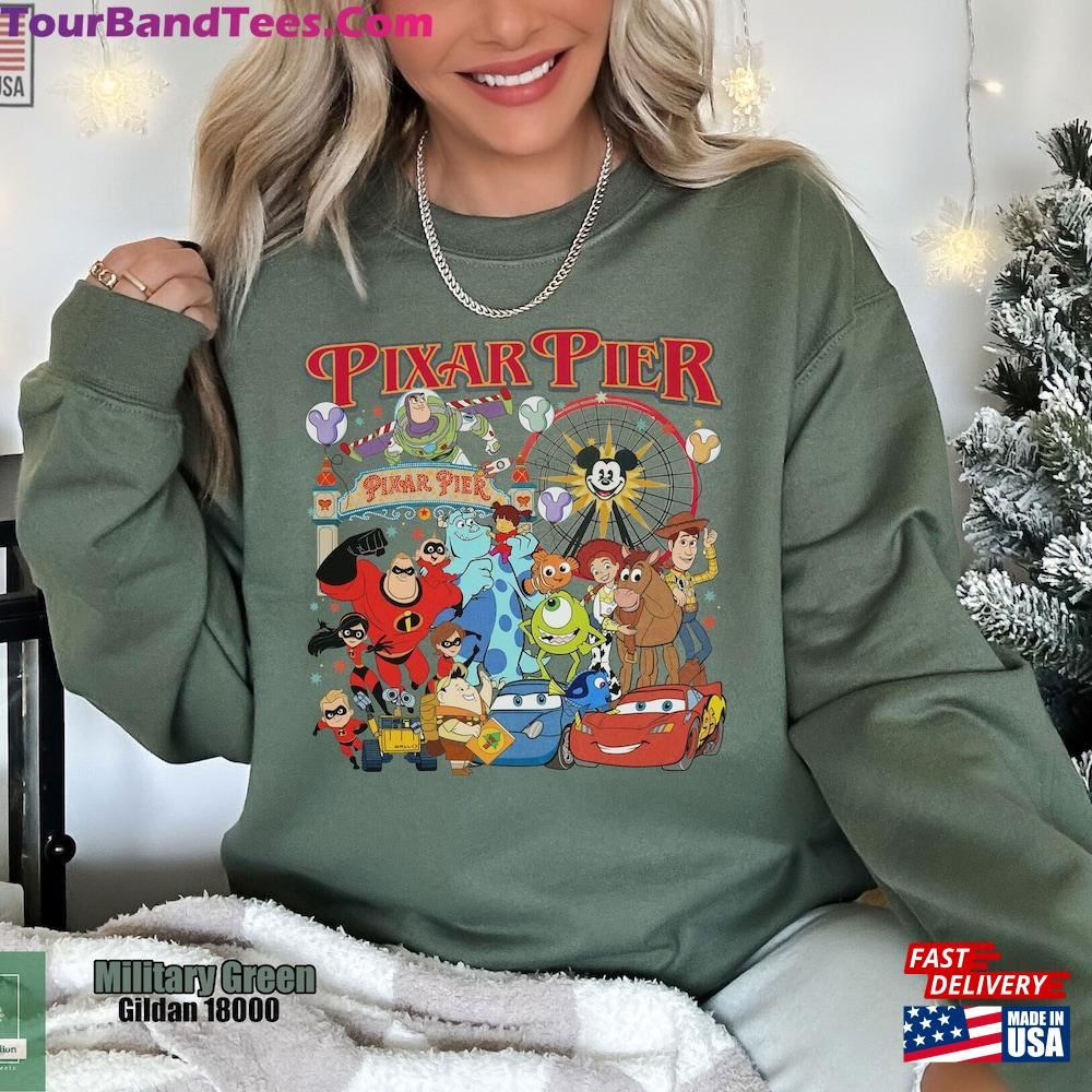 Pixar Pier Characters Comfort Colors Sweatshirt Disneyland Fest Sweater Tour Classic 29Uf097587 – Utopia Fashion