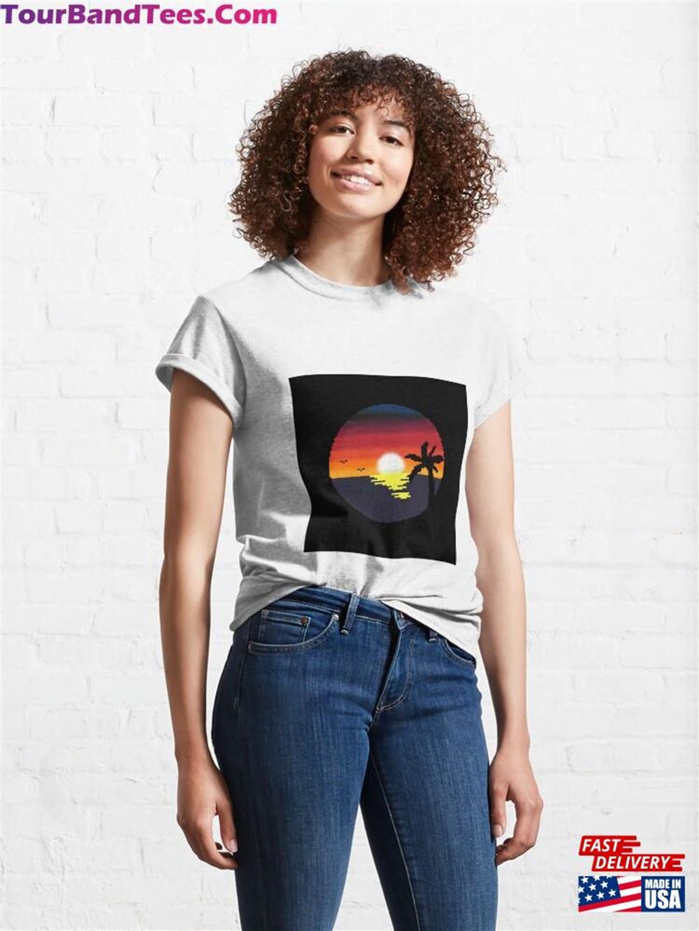 Pixel Art Sunset Classic T-Shirt Sweatshirt 29Uf097845 – Utopia Fashion