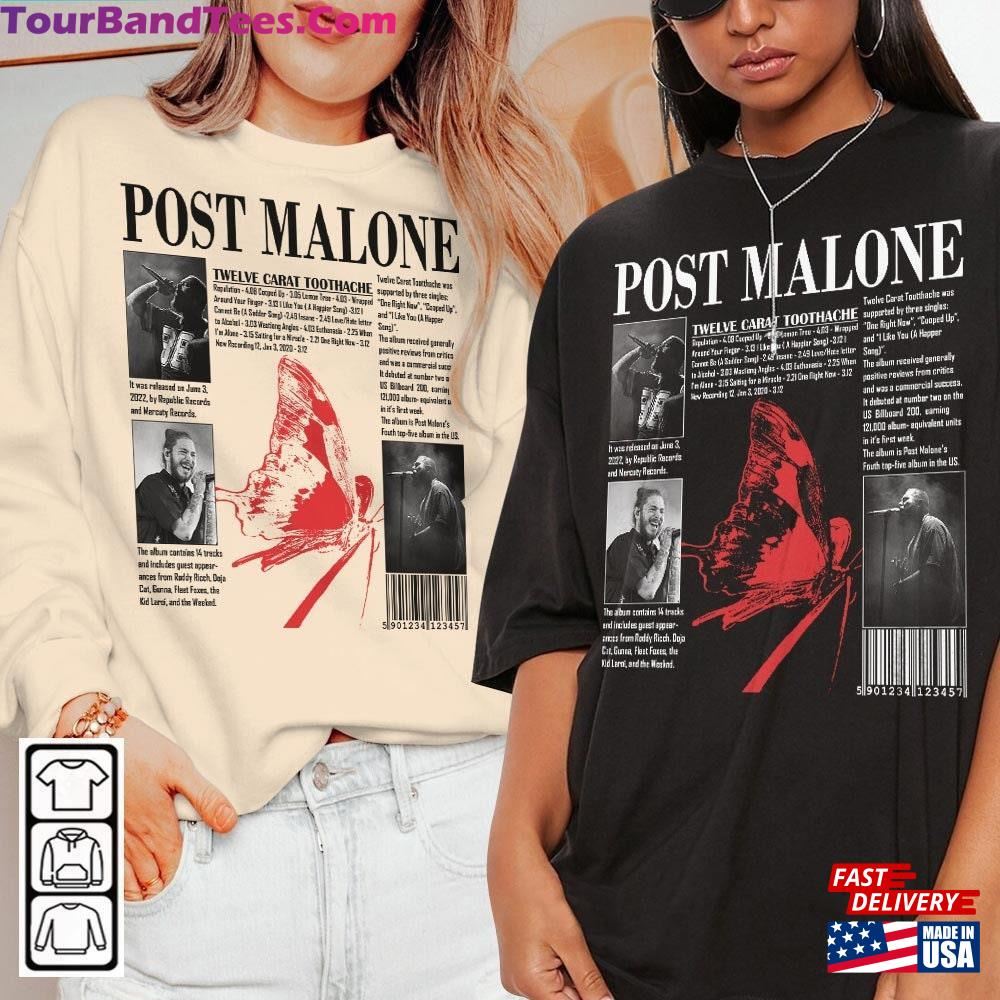 Post Malone Music Shirt Posty Twelve Carat Europe Tour Sweatshirt Hoodie Unisex Classic 29Uf092833 – Utopia Fashion