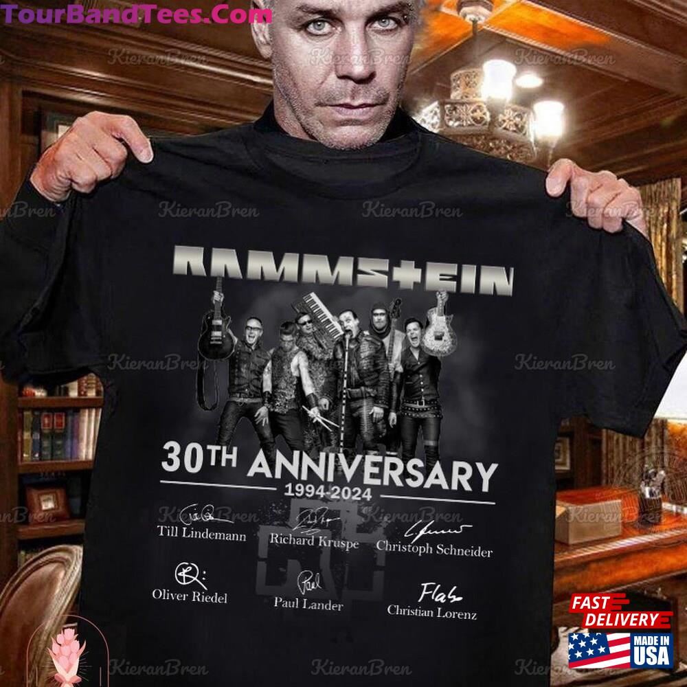 Rammstein 30Th Anniversary Shirt Band Europe Stadium Tour Tee T-Shirt Classic 29Uf092976 – Utopia Fashion