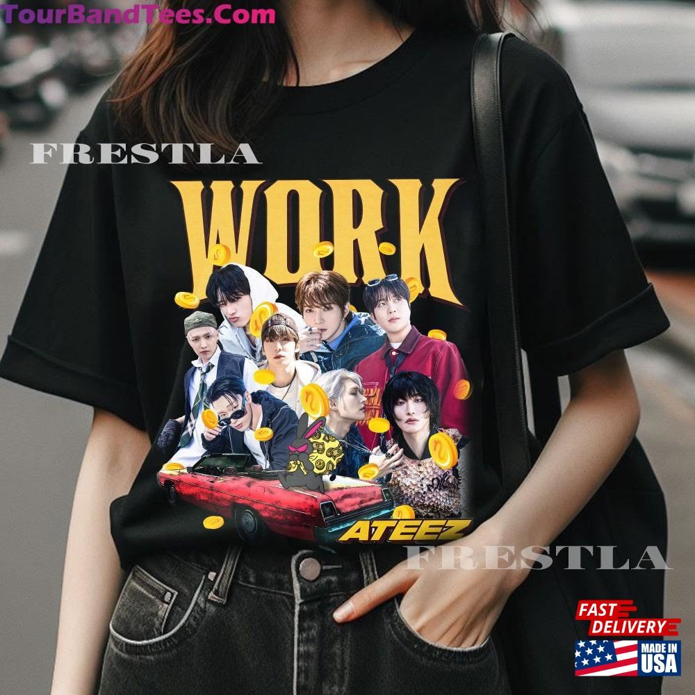 Retro Ateez Work Shirt Golden Hour Classic Sweatshirt 29Uf096495 – Utopia Fashion