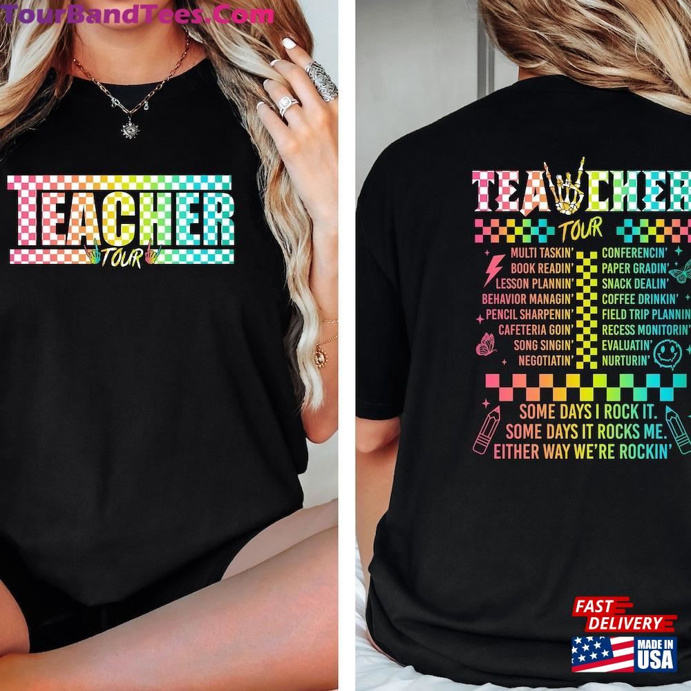 Retro Teacher Tour Front And Back Print Shirt Gift For Hoodie Unisex 29Uf112787 – Utopia Fashion