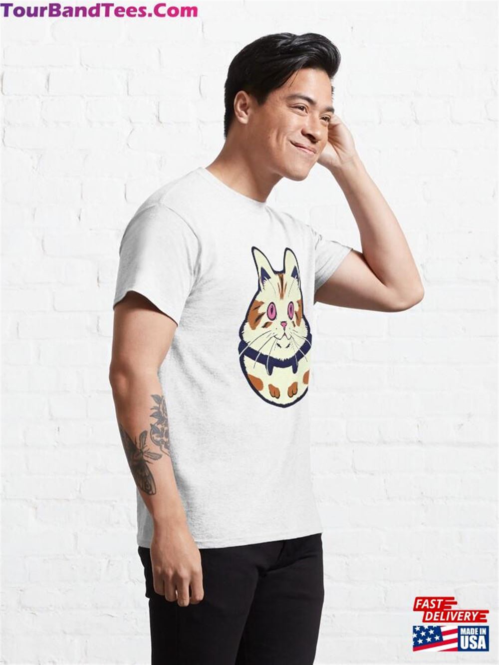 Round Stupid Cat Classic T-Shirt 29Uf117151 – Utopia Fashion