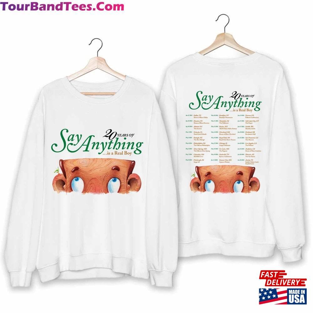 Say Anything Tour Shirt Is A Real Boy 20Th Anniversary Band Fan Hoodie Classic 29Uf106378 – Utopia Fashion