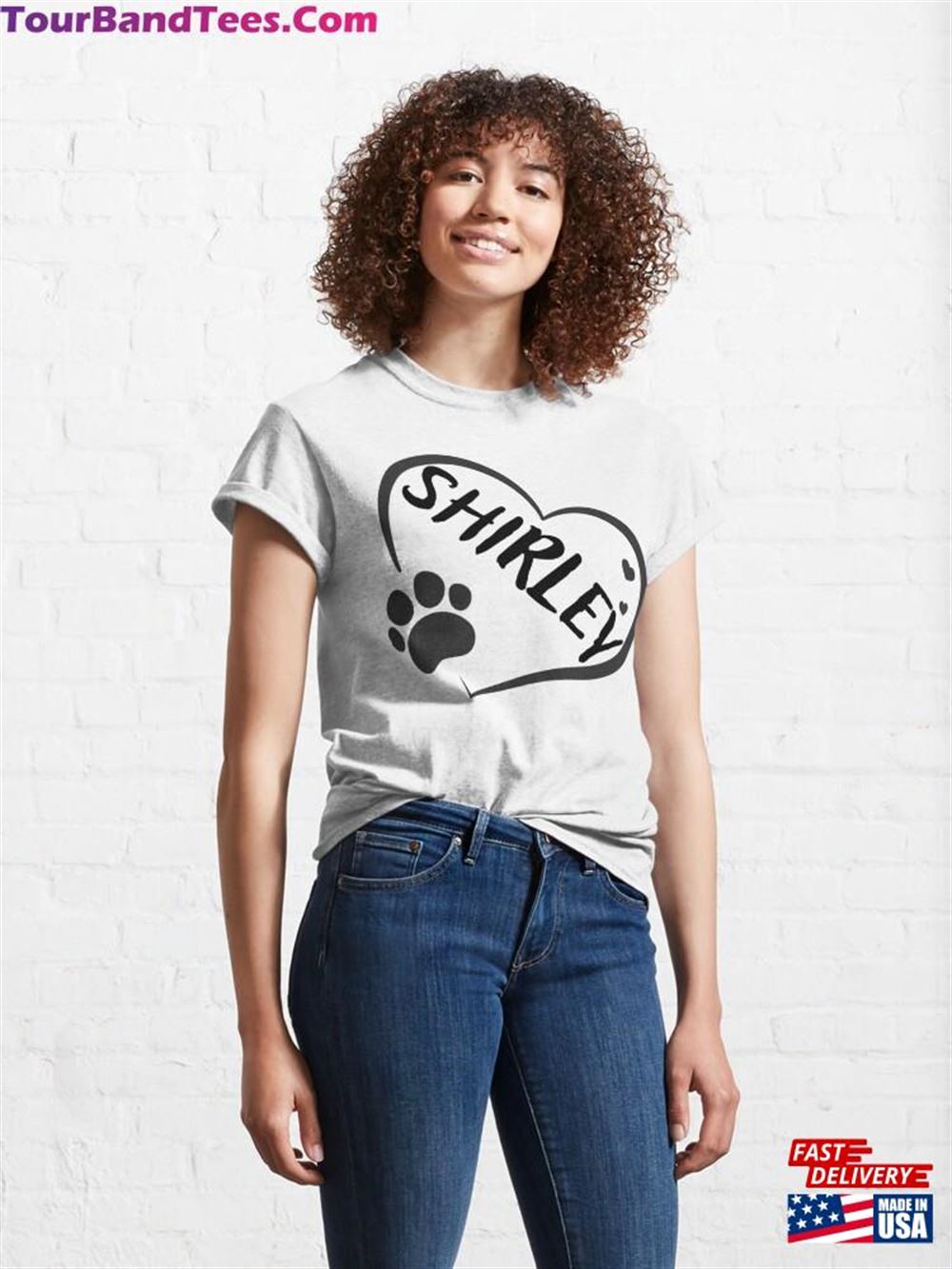 Shirley Dog Or Cat Name In A Heart With Paw Great Gift For Owners Classic T-Shirt Hoodie Sweatshirt 29Uf092719 – Utopia Fashion