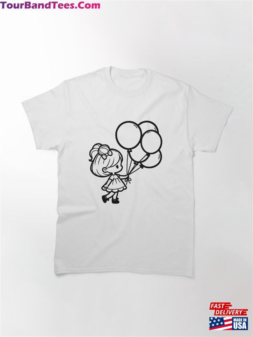 Silhoutte Girl Play With Balloon Classic T-Shirt 29Uf111881 – Utopia Fashion