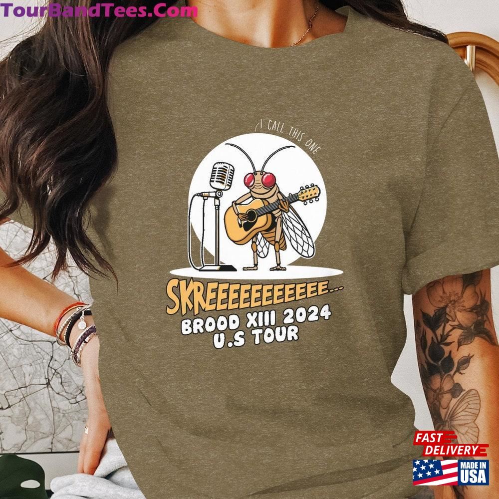 Skreeeeeeeeeee Brood Xiii U S Tour Insect Band Graphic T-Shirt Humorous Cicada Rock Concert Tee Hoodie 29Uf102470 – Utopia Fashion