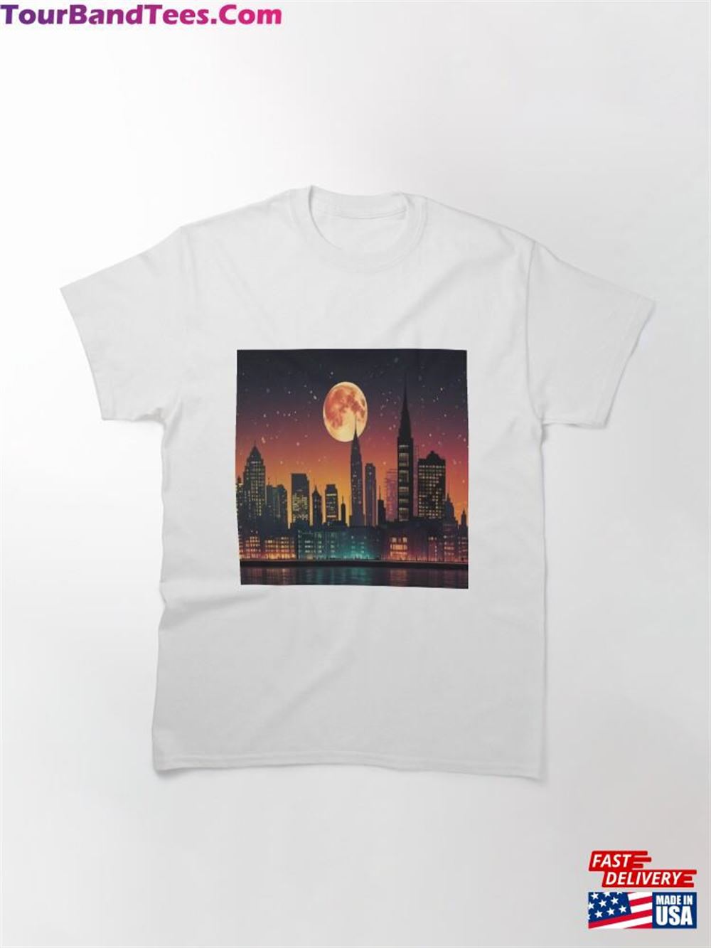 Skyline With Moon Classic T-Shirt Hoodie 29Uf116585 – Utopia Fashion