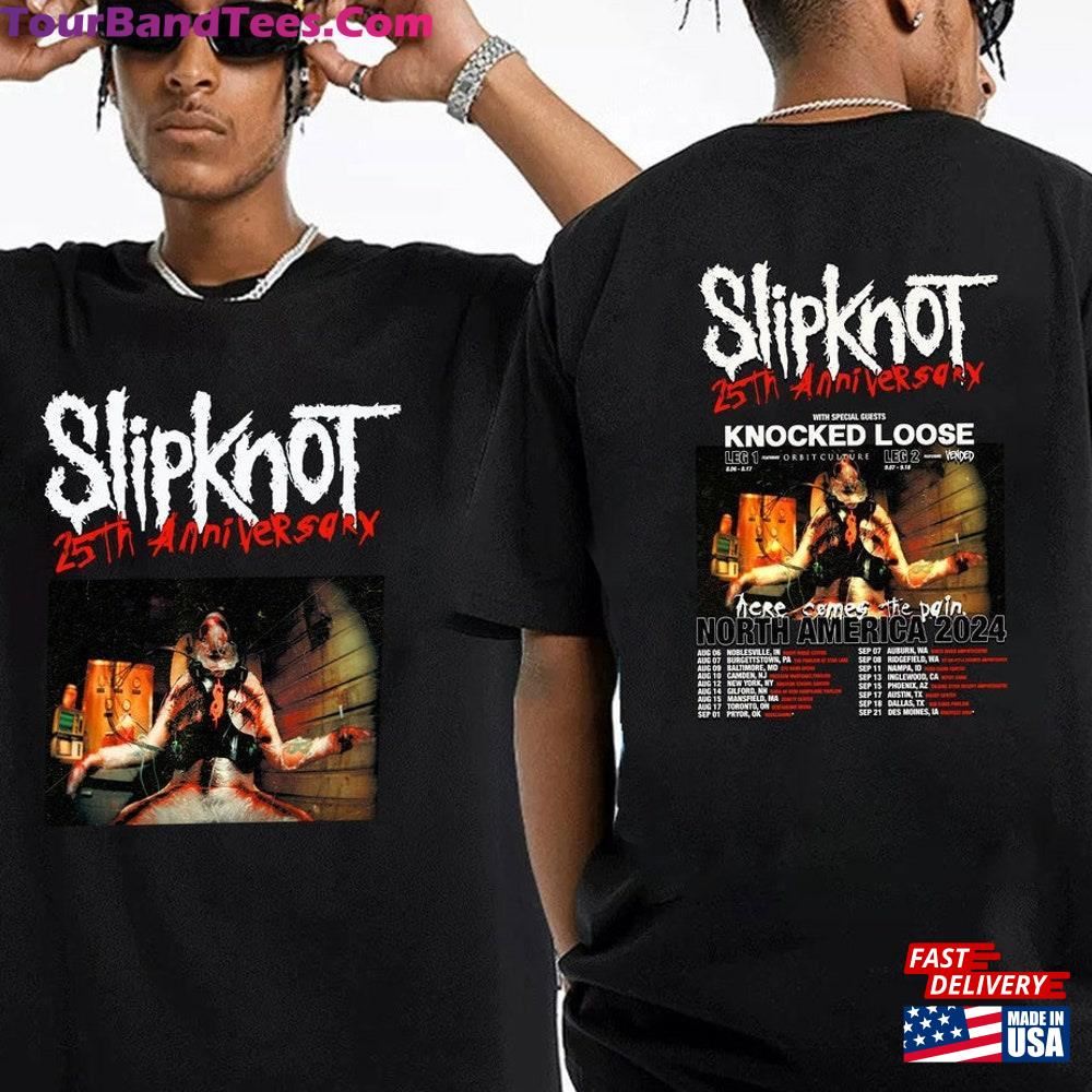 Slipknot Here Comes The Pain 25Th Anniversary Tour Shirt Concert Tee Band Fan Hoodie T-Shirt 29Uf116946 – Utopia Fashion