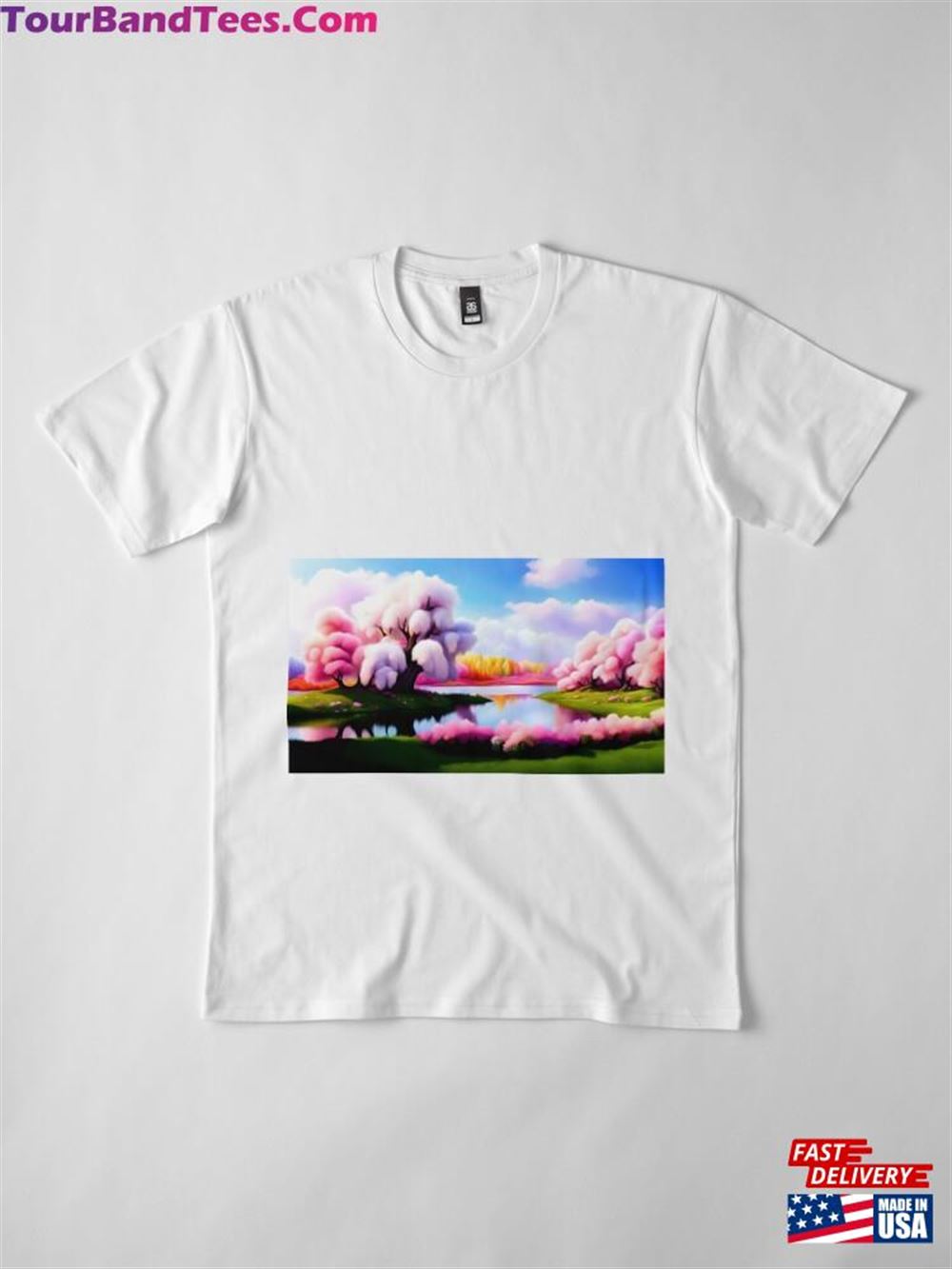 Spring Landscape With Fabulous Pink Trees Premium T-Shirt Classic 29Uf116311 – Utopia Fashion