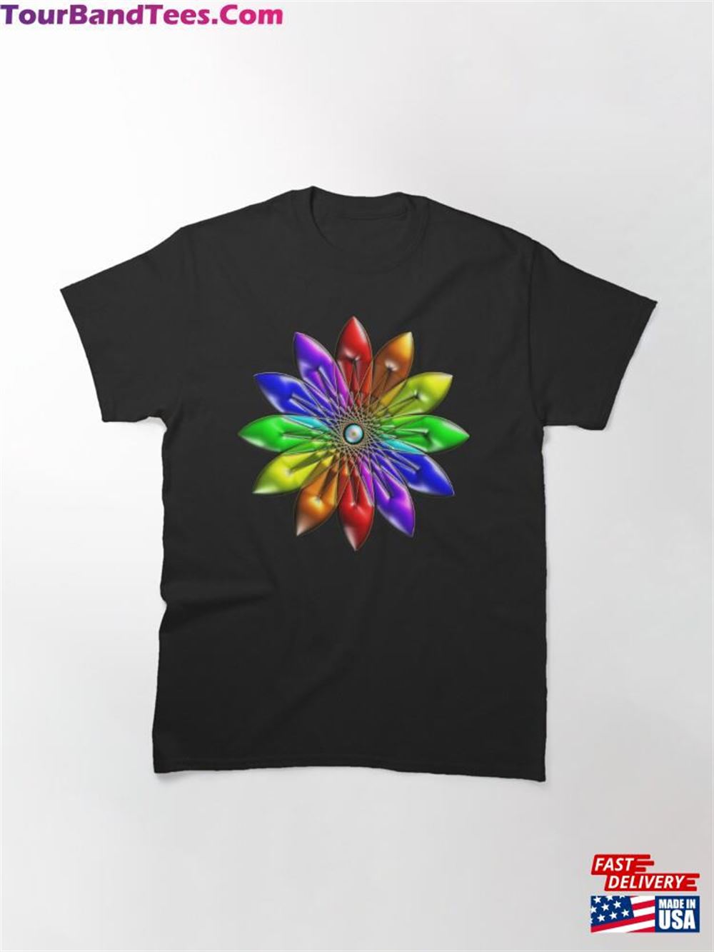 Stained Glass Color Wheel Pride Blossom Mandala Classic T-Shirt Sweatshirt 29Uf115901 – Utopia Fashion