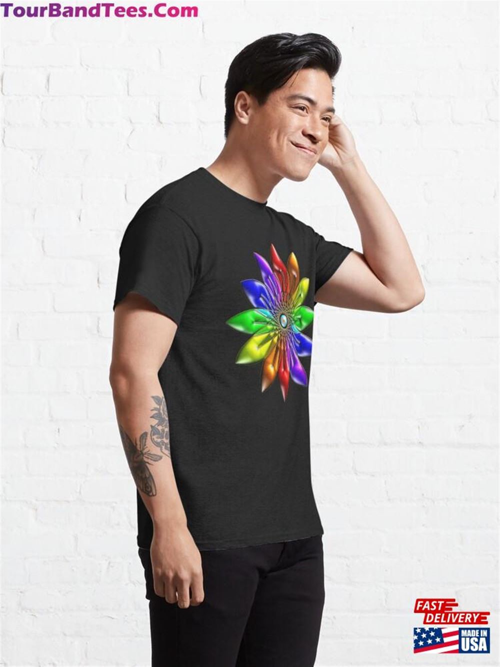 Stained Glass Color Wheel Pride Blossom Mandala Classic T-Shirt Sweatshirt 29Uf115901 – Utopia Fashion