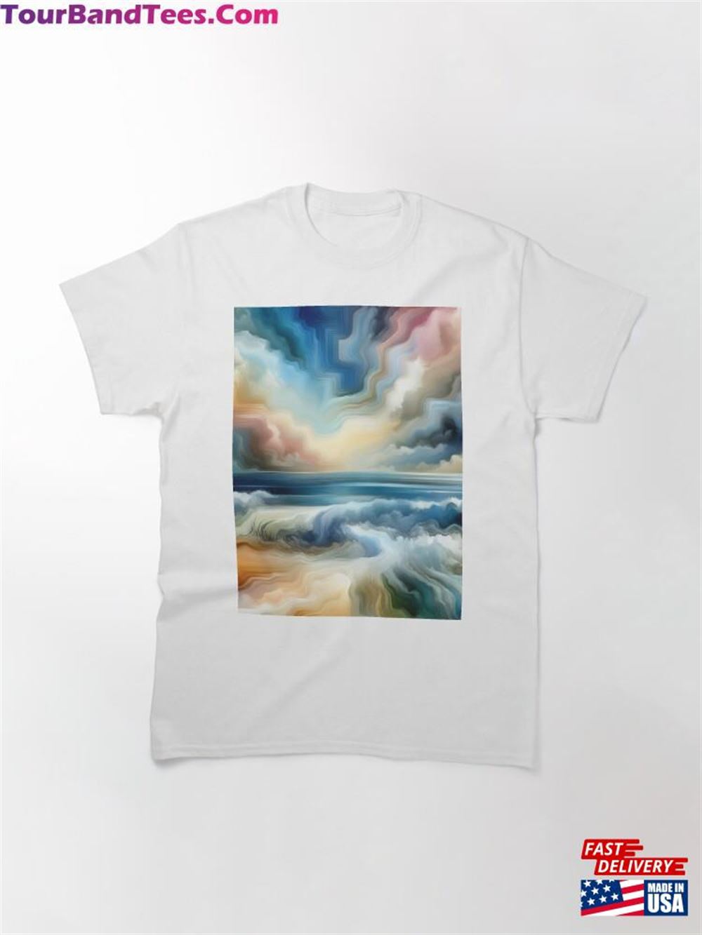 Surreal Seascapes The Abstract Rhythm Of Ocean Waves Classic T-Shirt 29Uf117360 – Utopia Fashion