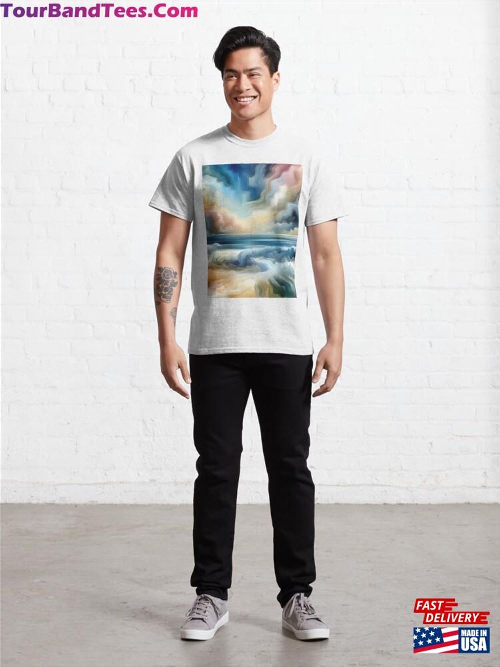 Surreal Seascapes The Abstract Rhythm Of Ocean Waves Classic T-Shirt 29Uf117360 – Utopia Fashion