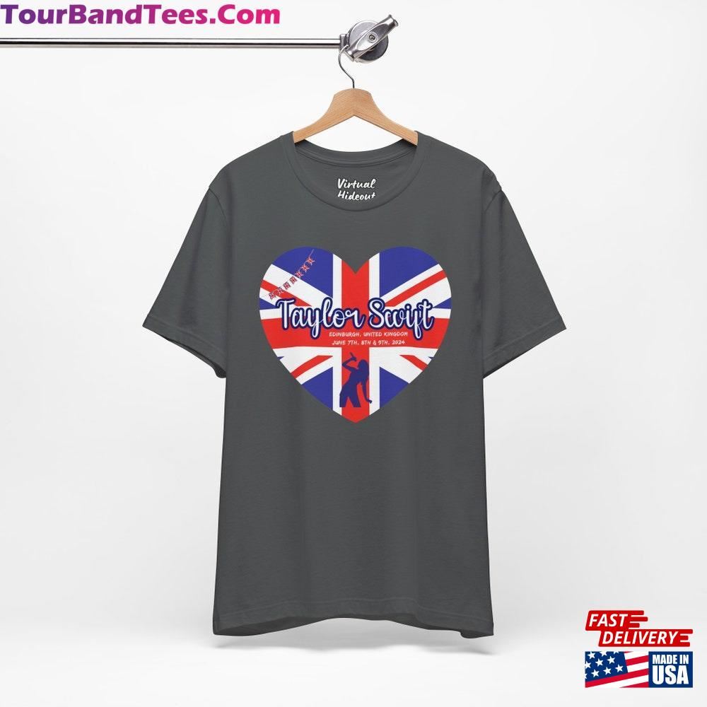 Taylor Swift Edinburgh United Kingdom International Eras Tour Short Sleeve Tee T-Shirt Unisex 29Uf106684 – Utopia Fashion