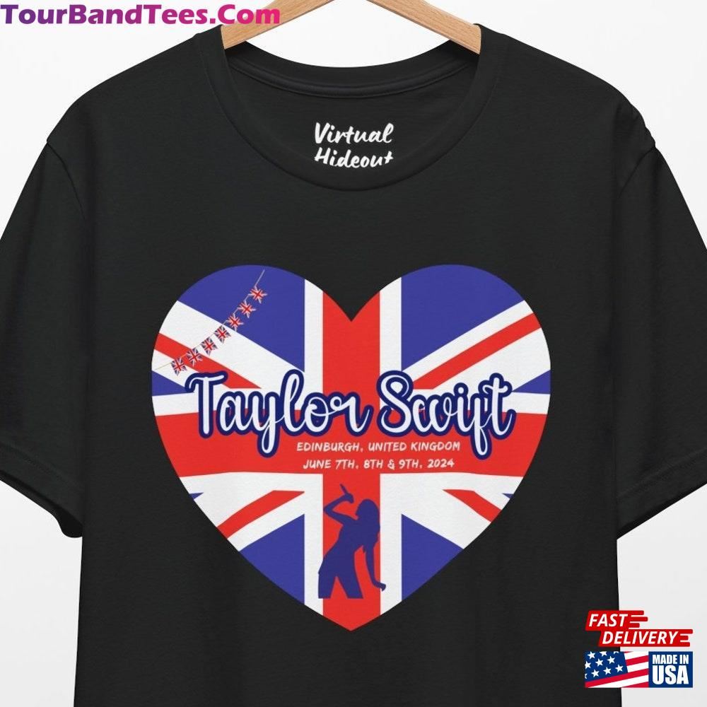 Taylor Swift Edinburgh United Kingdom International Eras Tour Short Sleeve Tee T-Shirt Unisex 29Uf106684 – Utopia Fashion