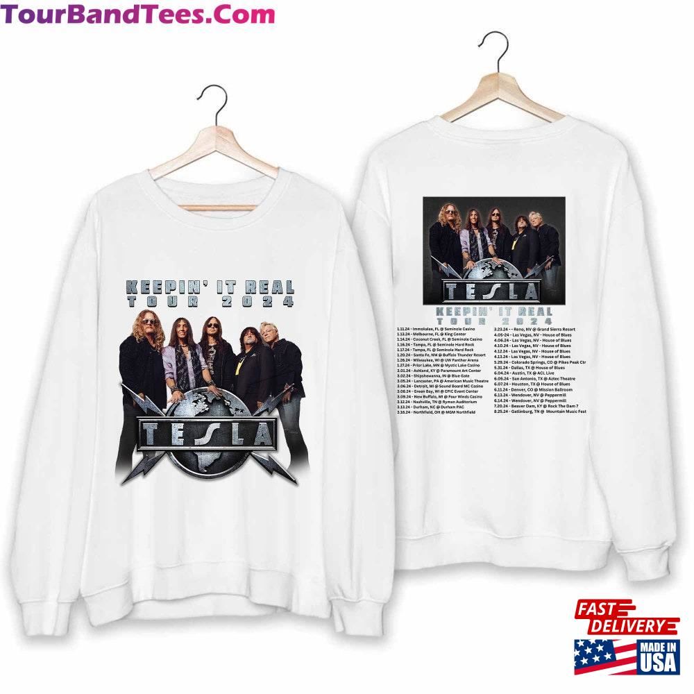 Tesla Band Keepin It Real U S Tour Shirt Fan Concert T-Shirt Sweatshirt 29Uf097107 – Utopia Fashion