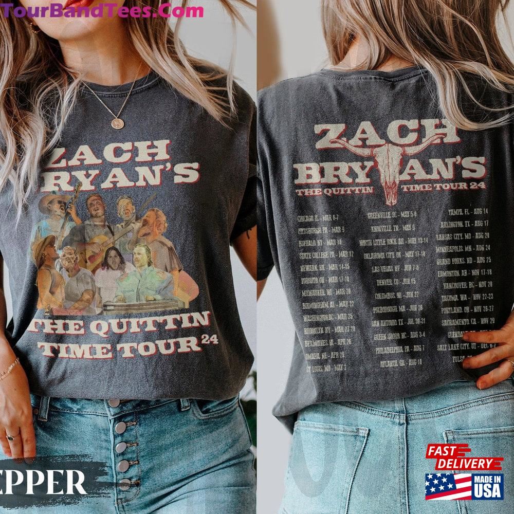 The Quittin Time Tour Shirt Country Music T-Shirt Zach Merch Classic 29Uf097975 – Utopia Fashion