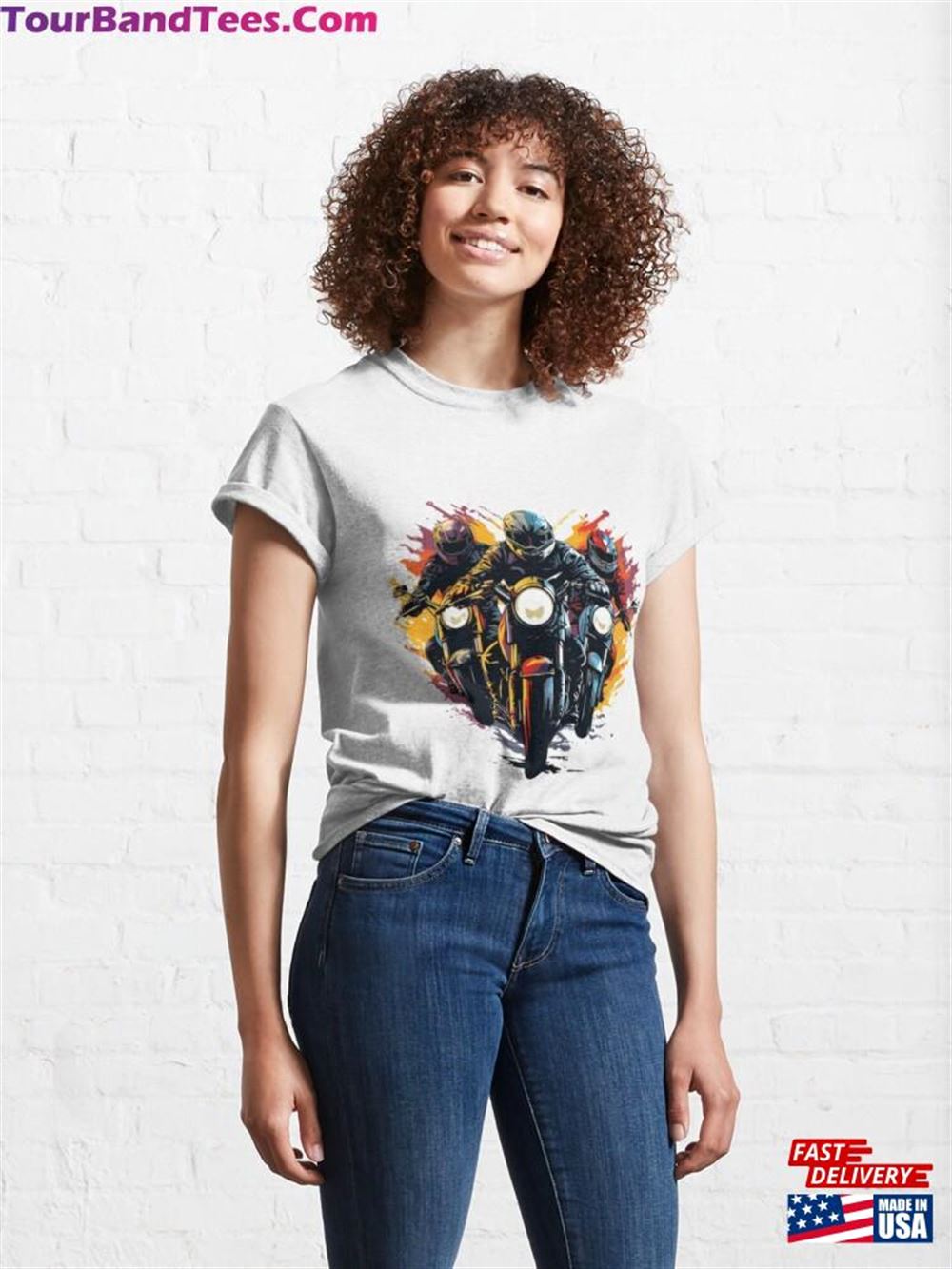 Three People Riding Motorcycles Classic T-Shirt Unisex 29Uf097091 – Utopia Fashion