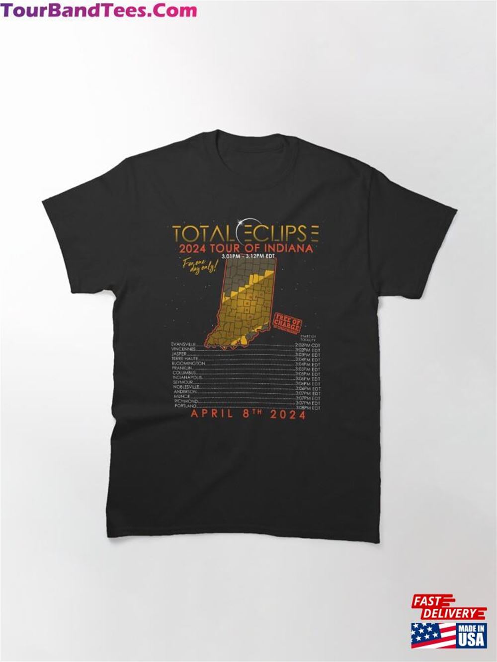 Total Solar Eclipse Tour Of Indiana Classic T-Shirt Unisex 29Uf097763 – Utopia Fashion