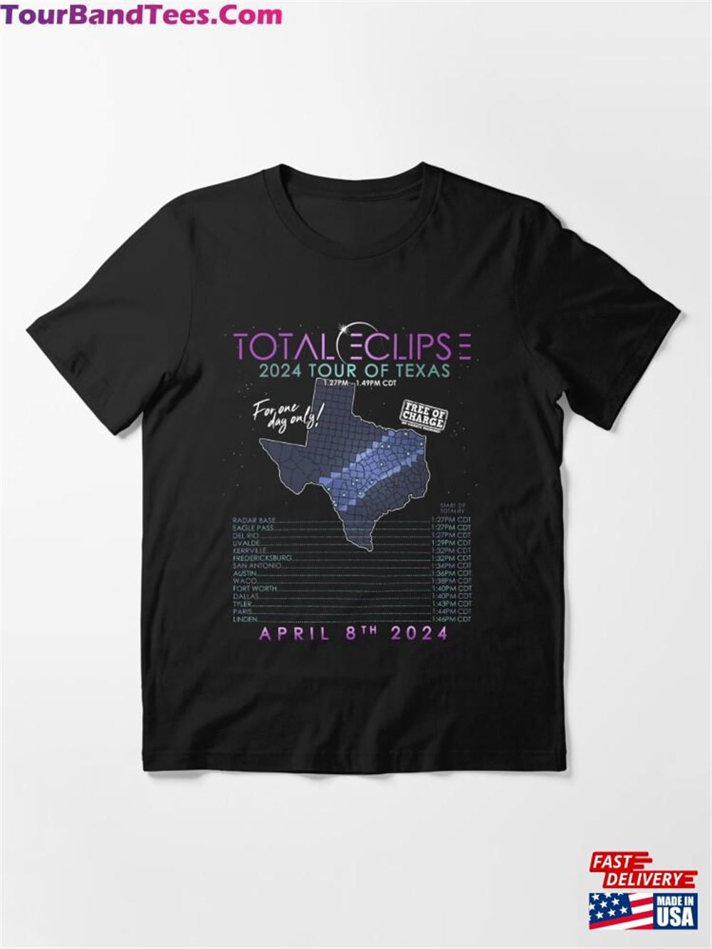 Total Solar Eclipse Tour Of Texas Essential T-Shirt Sweatshirt Unisex 29Uf116795 – Utopia Fashion