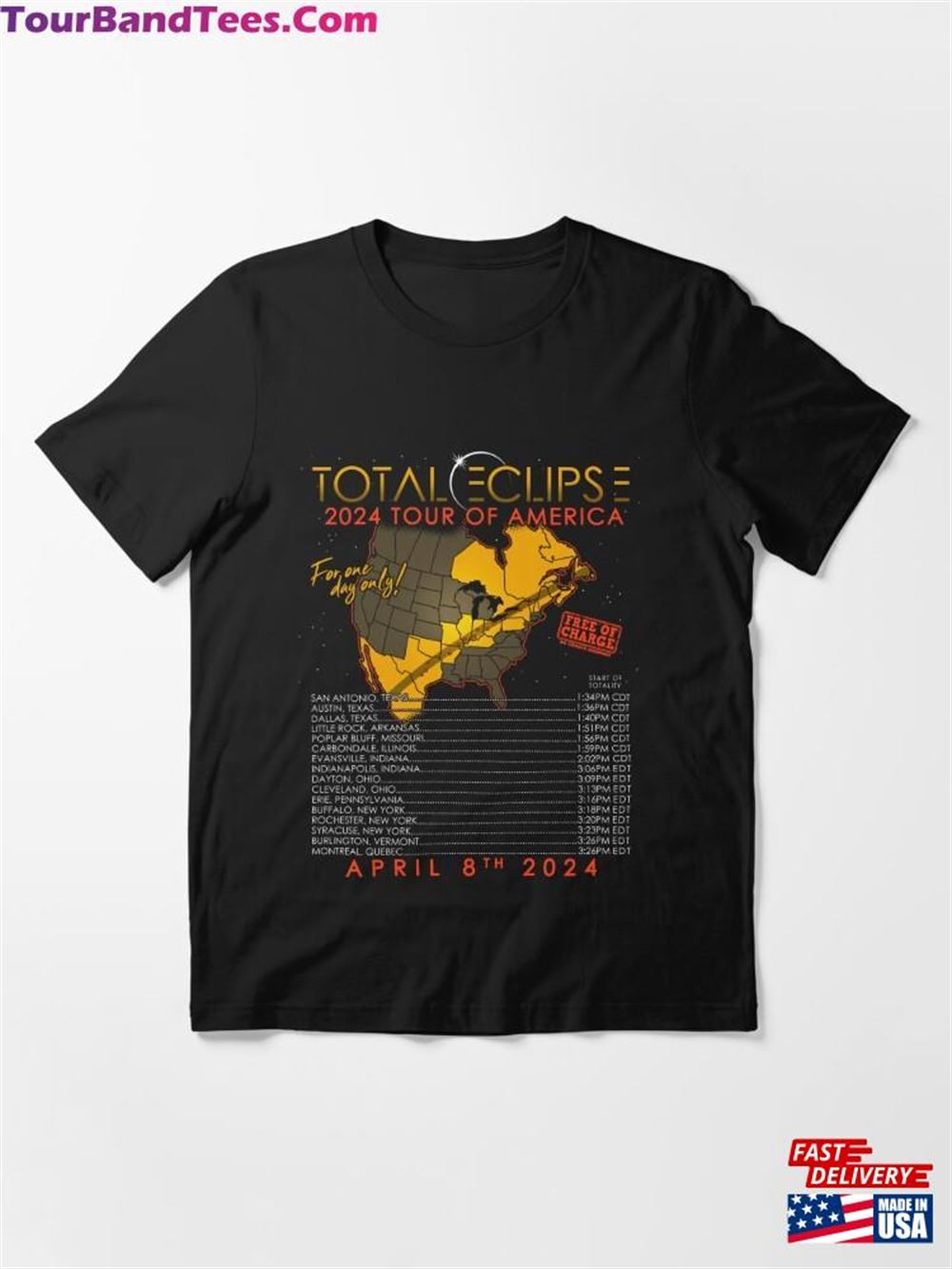 Total Solar Eclipse April 8Th Tour Of America Essential T-Shirt Unisex Hoodie 29Uf116113 – Utopia Fashion