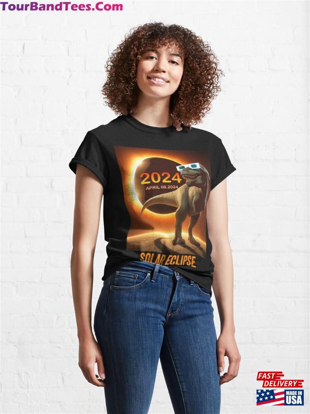 Total Solar Eclipse T Rex Dinosaur April Classic T-Shirt 29Uf097746 – Utopia Fashion